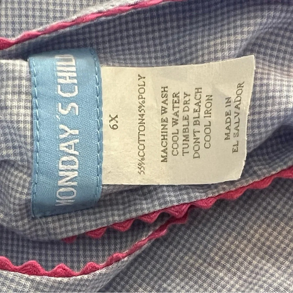 Monday’s Child girls blue turtle appliqué summer dress sz 6x - Picture 3 of 3